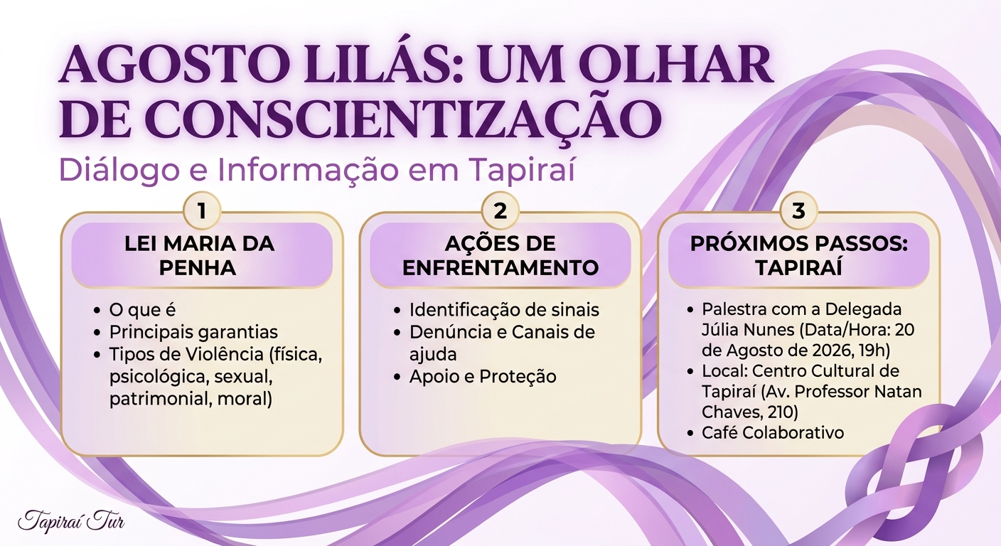 Tapiraí promove bate-papo com a Delegada Júlia Nunes no "Agosto Lilás"