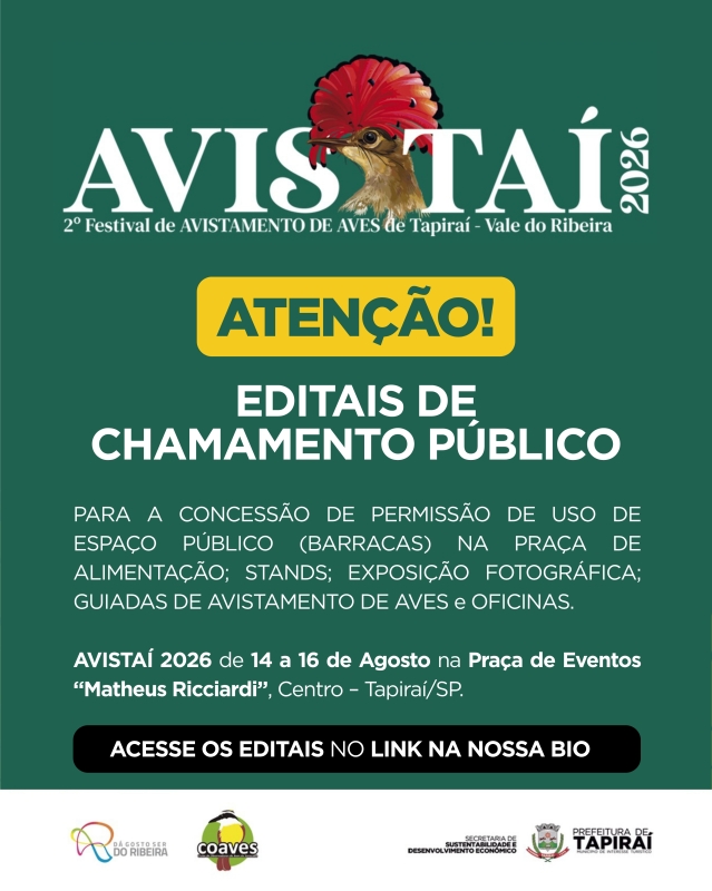 Tapiraí se prepara para o AVISTAÍ 2026 e celebra a biodiversidade da Mata Atlântica