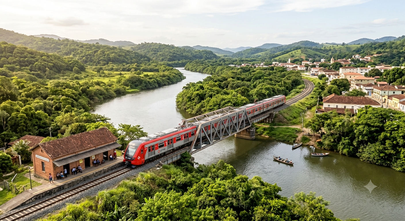 Projeto do trem regional entre Santos e o Vale do Ribeira avança com pedido de licença ambiental